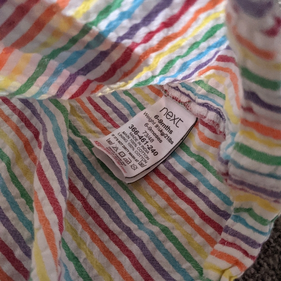 2 Next summer cotton dresses baby girl 6-9 months floral stripes - Picture 6 of 10